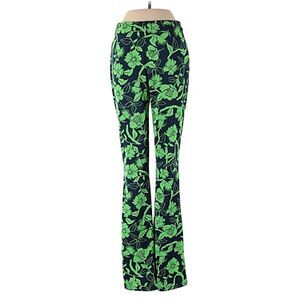 ZARA | blue & neon floral stretch bell bottom pants S
